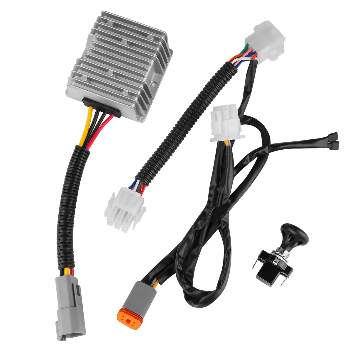 Drive-up Golf Cart Headlight DC Voltage Reducer 48V Step Down to 12V 15A Buck Converter, Voltage Regulator Kit for Club Car