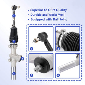 EZGO Steering Rack, EZGO TXT Steering Box with Ball Joint and Latch, Suitable for 2001-Newer EZGO TXT and Workhorse | Drive-up