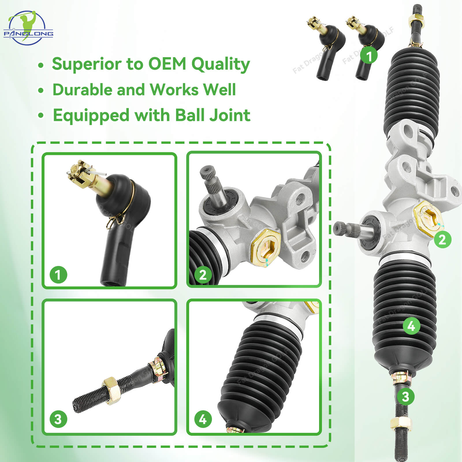 EZGO RXV Steering Rack Assembly with Ball Joints 2008-Up | Drive-up