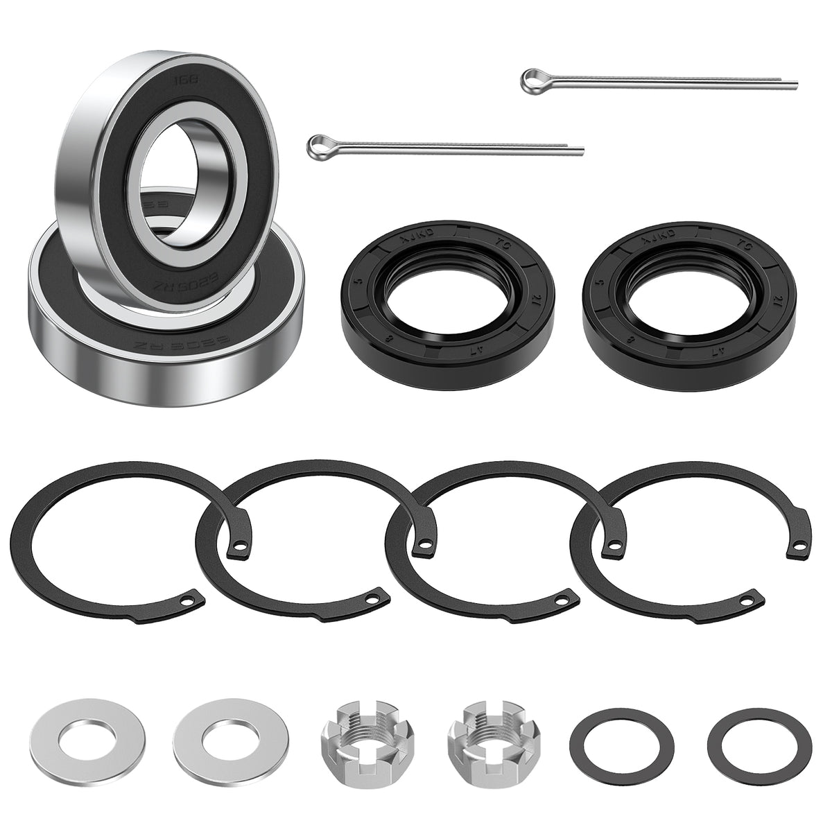 EZGO TXT Gas Golf Cart Long and Short Half Shafts with Bearings Oil Seal Circlip Kit, OEM #26811-G01 |Drive-up