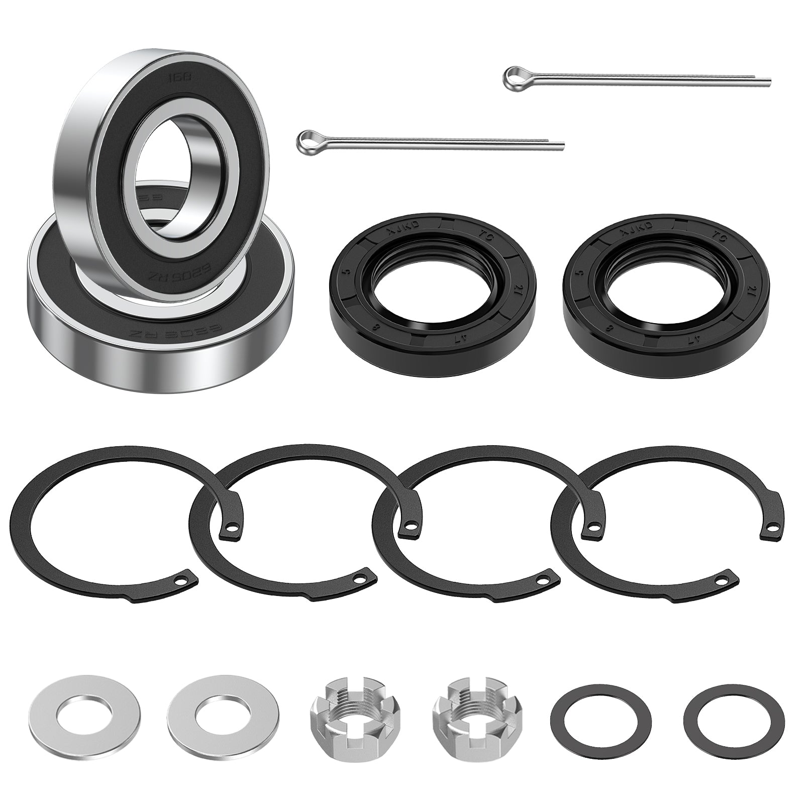 EZGO TXT Gas Golf Cart Long and Short Half Shafts with Bearings Oil Seal Circlip Kit, OEM #26811-G01 |Drive-up
