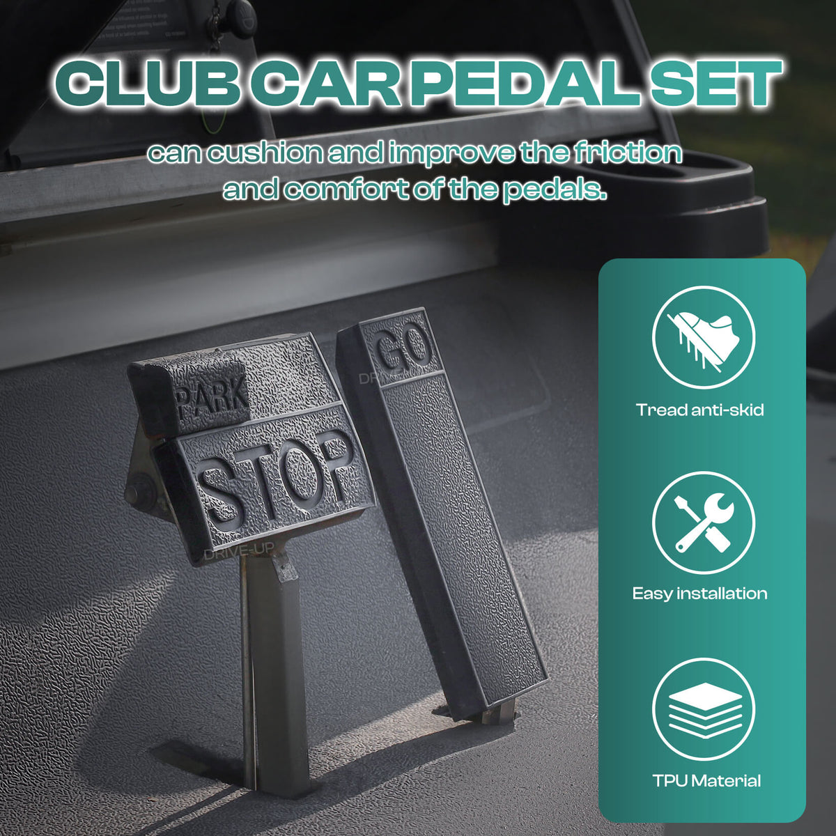 Golf Cart Pedal Pad Cover Kit for Club Car DS