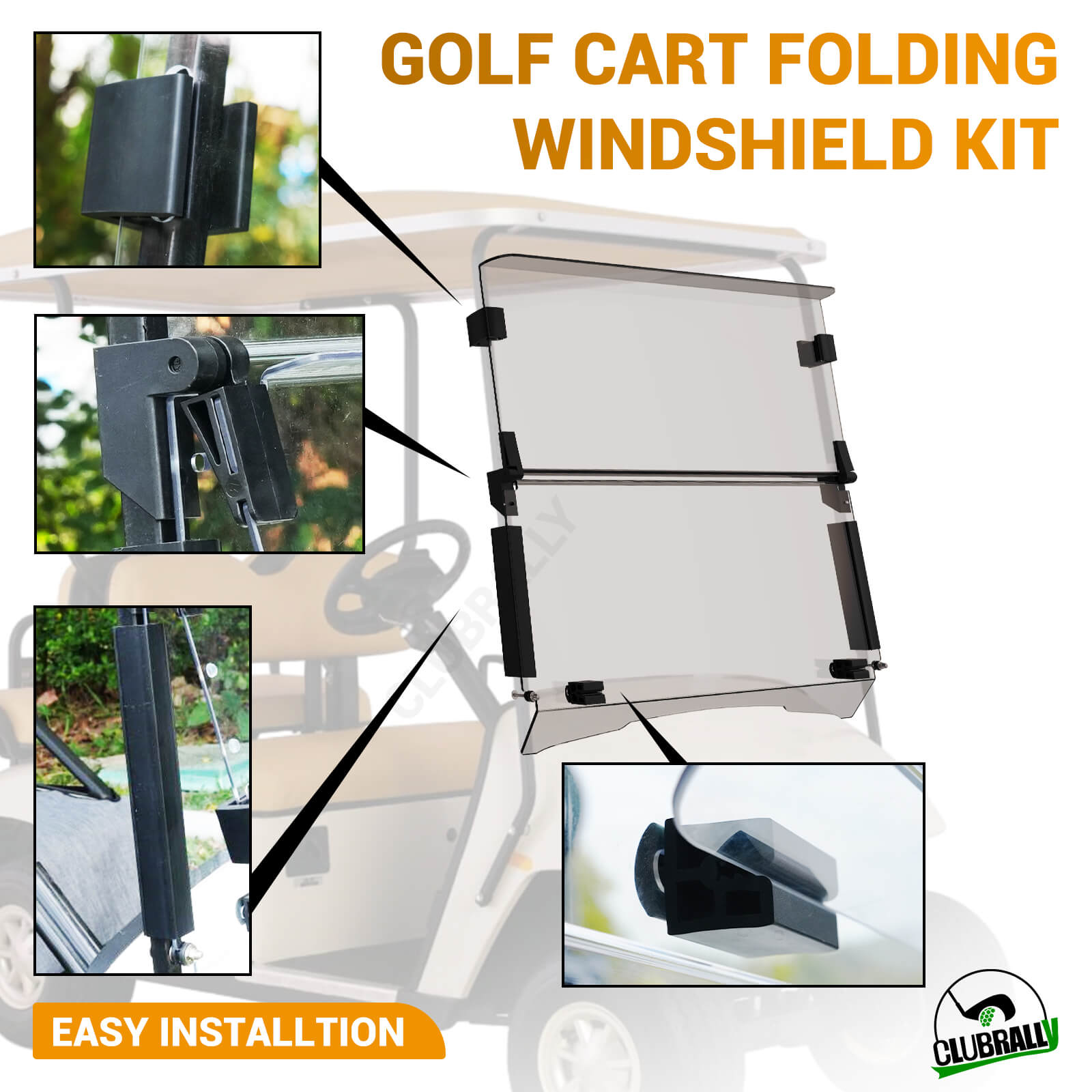 Fold-Down EZGO Golf Cart Windshield - Fits TXT/DCS/PDS 1995-2013 DCS/PDS |Drive-up