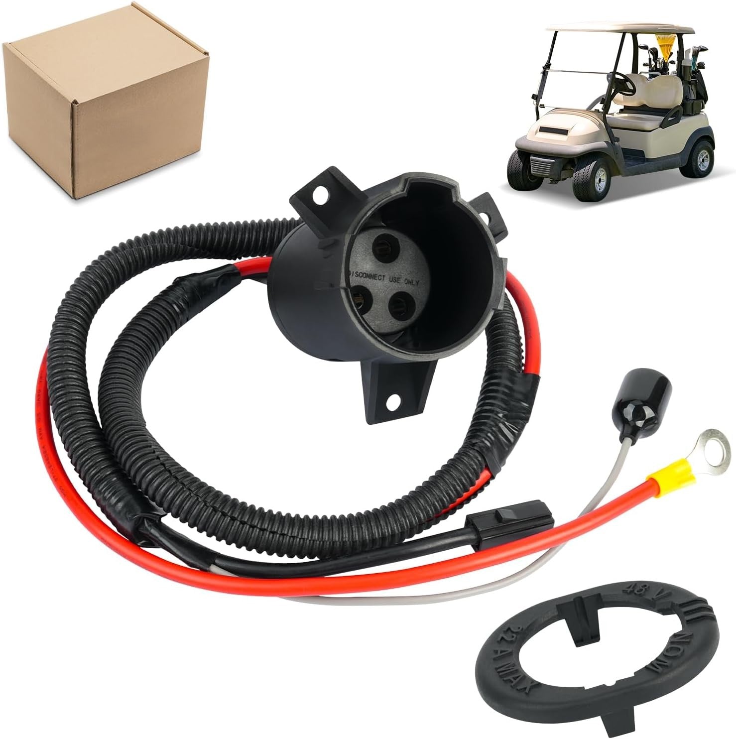 48V Golf Cart Charger Receptacle with Socket Trim for Club Car Precedent 2004-2013