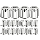 Chrome Golf Cart Center Caps & Wheel Lug Nuts Kit, 4 PCS ITP SS Wheel Hub Cap and 16 PCS Lug Nut for EZGO Club Car