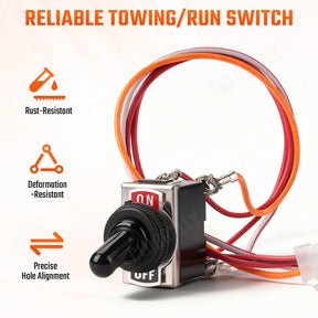 EZGO Golf Cart Run/Tow Switch with Connecting Wires