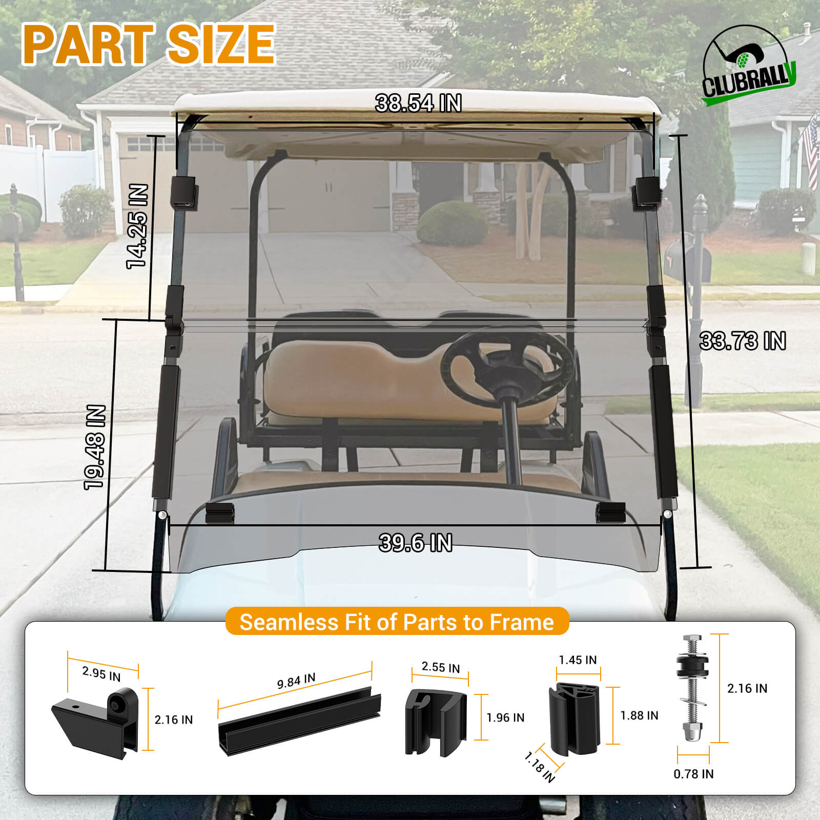 Fold-Down EZGO Golf Cart Windshield - Fits TXT/DCS/PDS 1995-2013 DCS/PDS |Drive-up