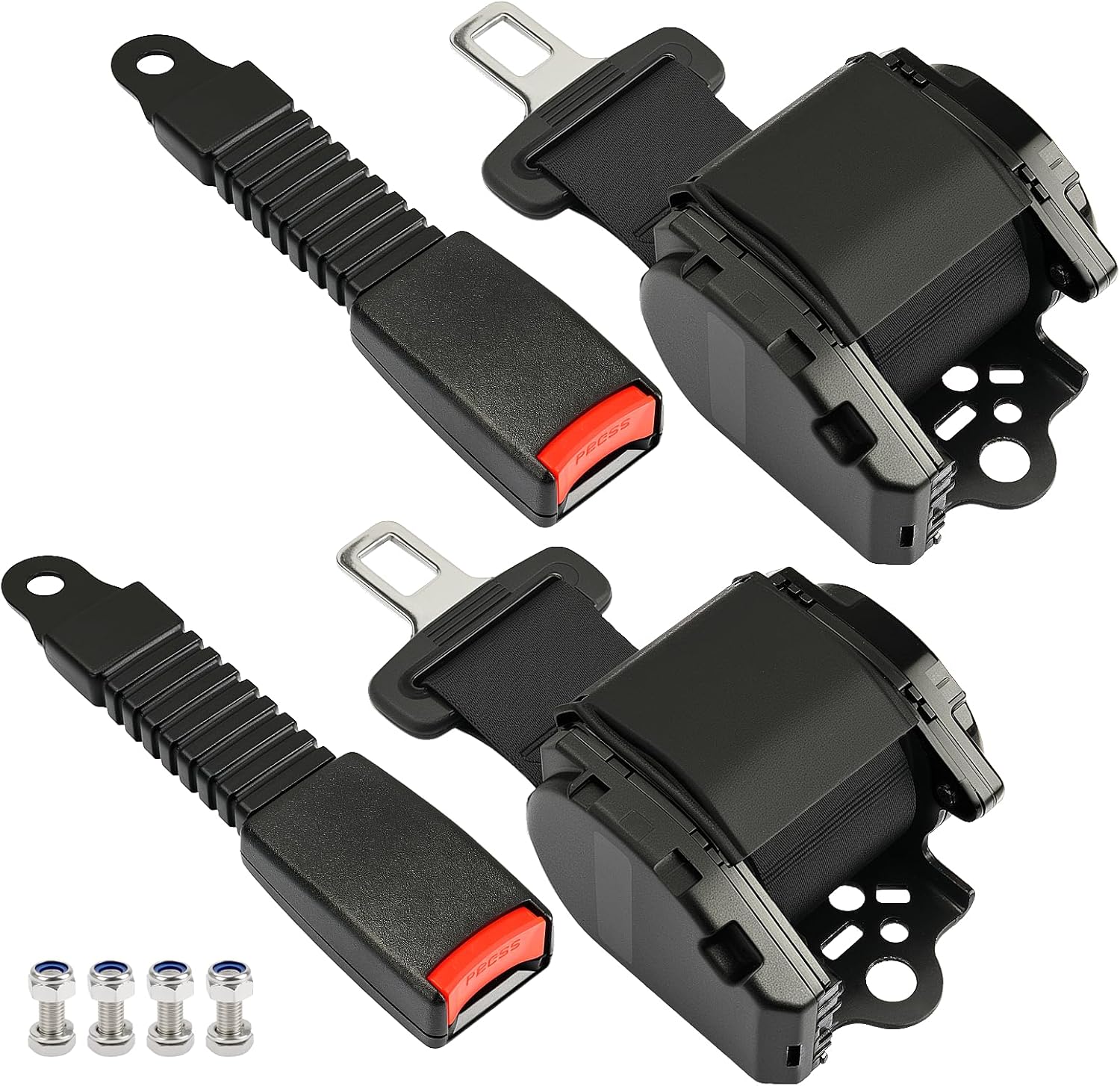 78.74 Inches Extra-Long Retractable Seat Belt Set for Golf Carts