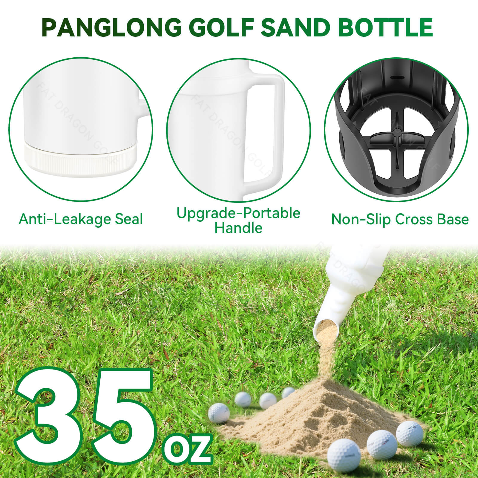 No-Drill Universal Golf Sand Bottles with Handle