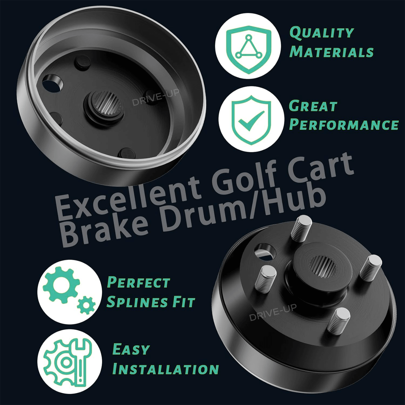 Golf Cart Brake Drum Hub Assembly for EZGO TXT