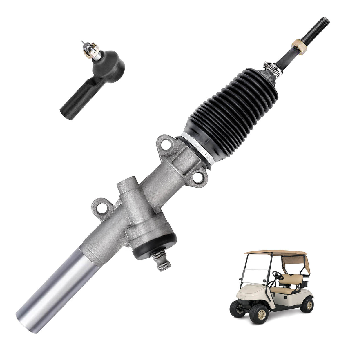 EZGO Steering Rack, EZGO TXT Steering Box with Ball Joint and Latch, Suitable for 2001-Newer EZGO TXT and Workhorse | Drive-up