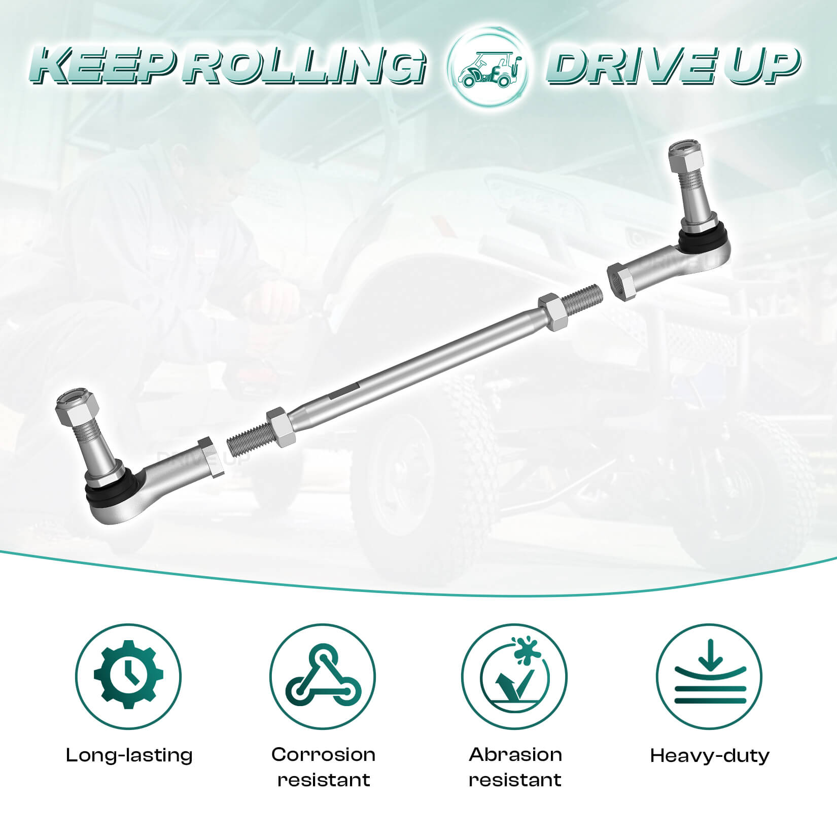 2 Pack Golf Cart Tie Rod Assembly for EZGO TXT