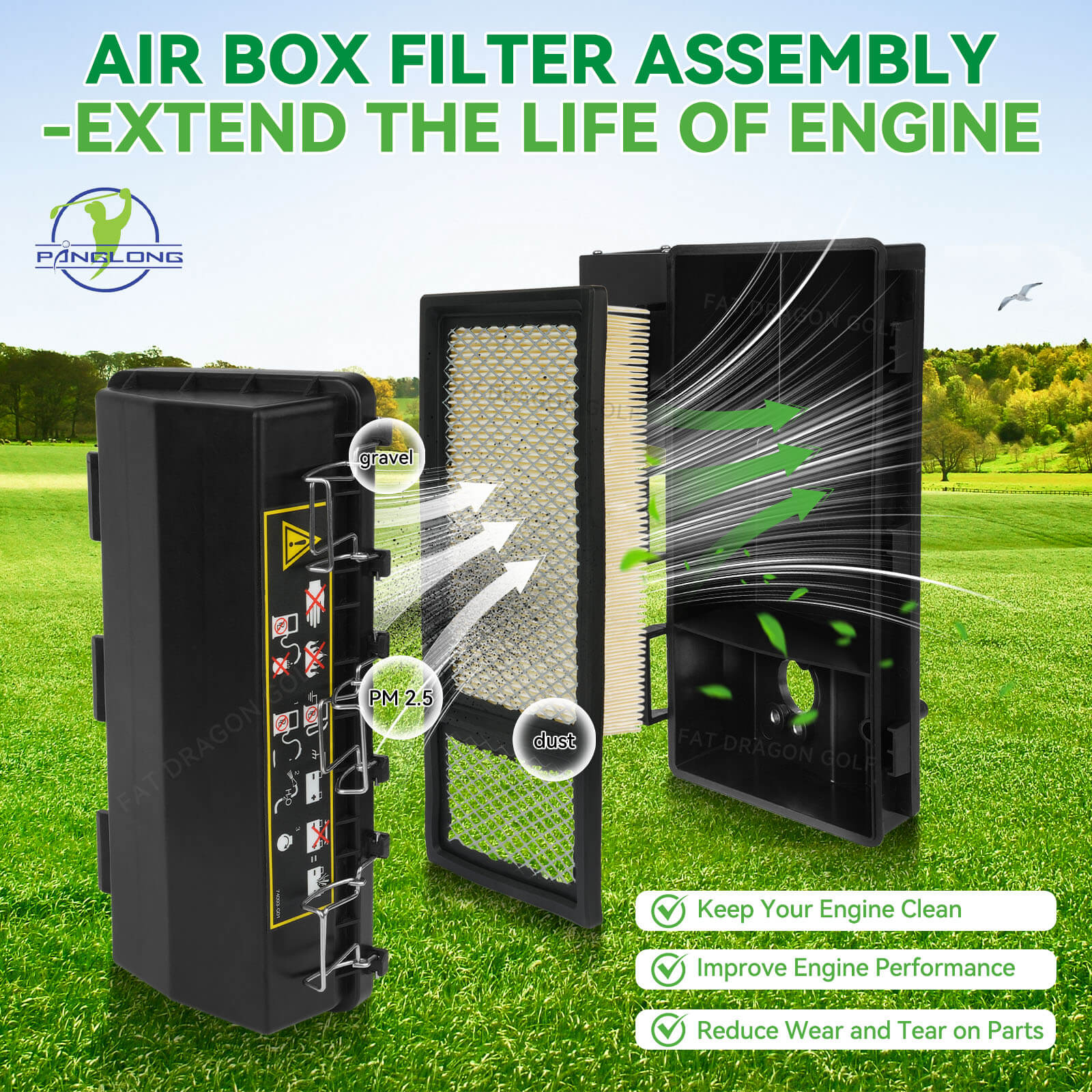 EZGO Golf Cart Air Filter Box