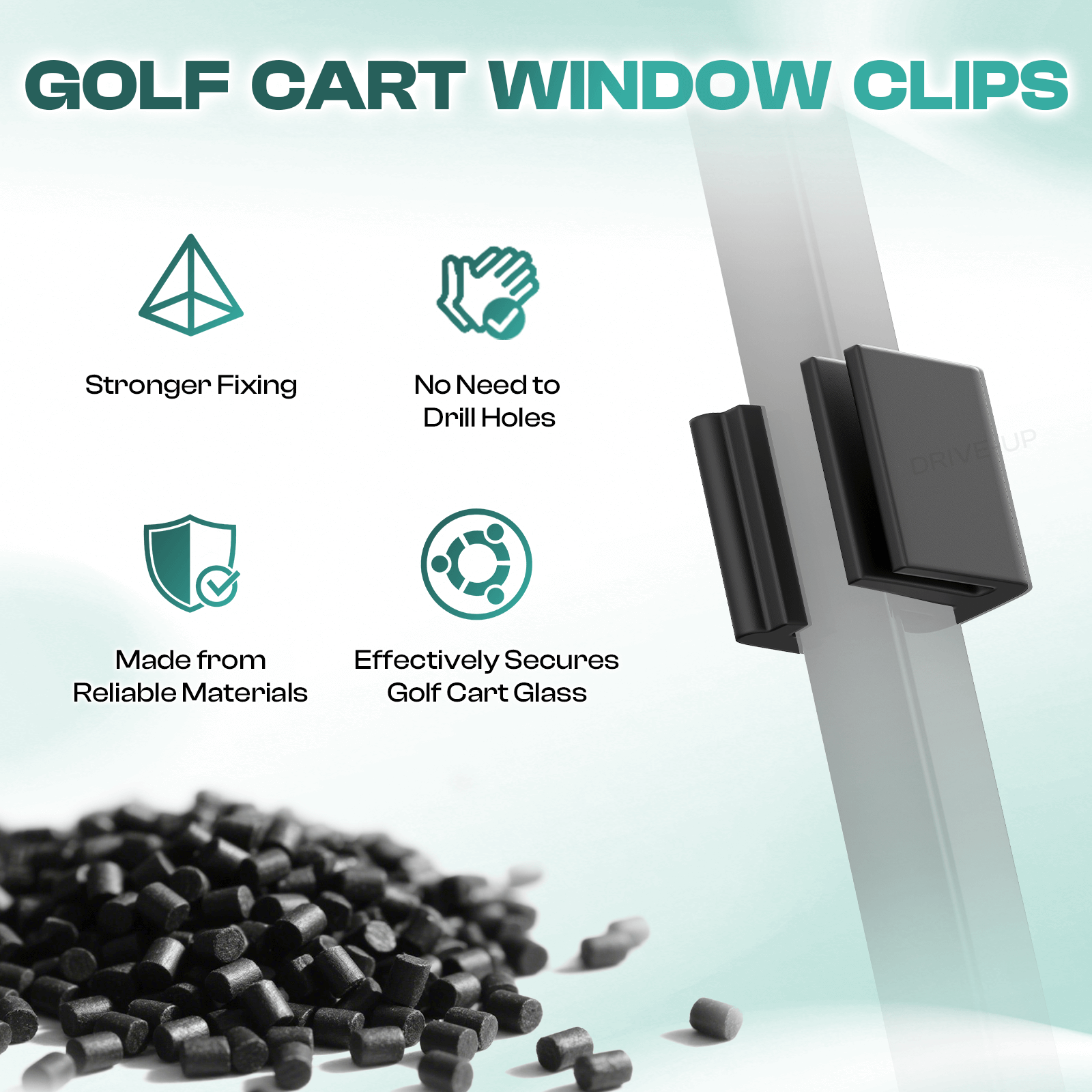 golf cart windshield top clips
