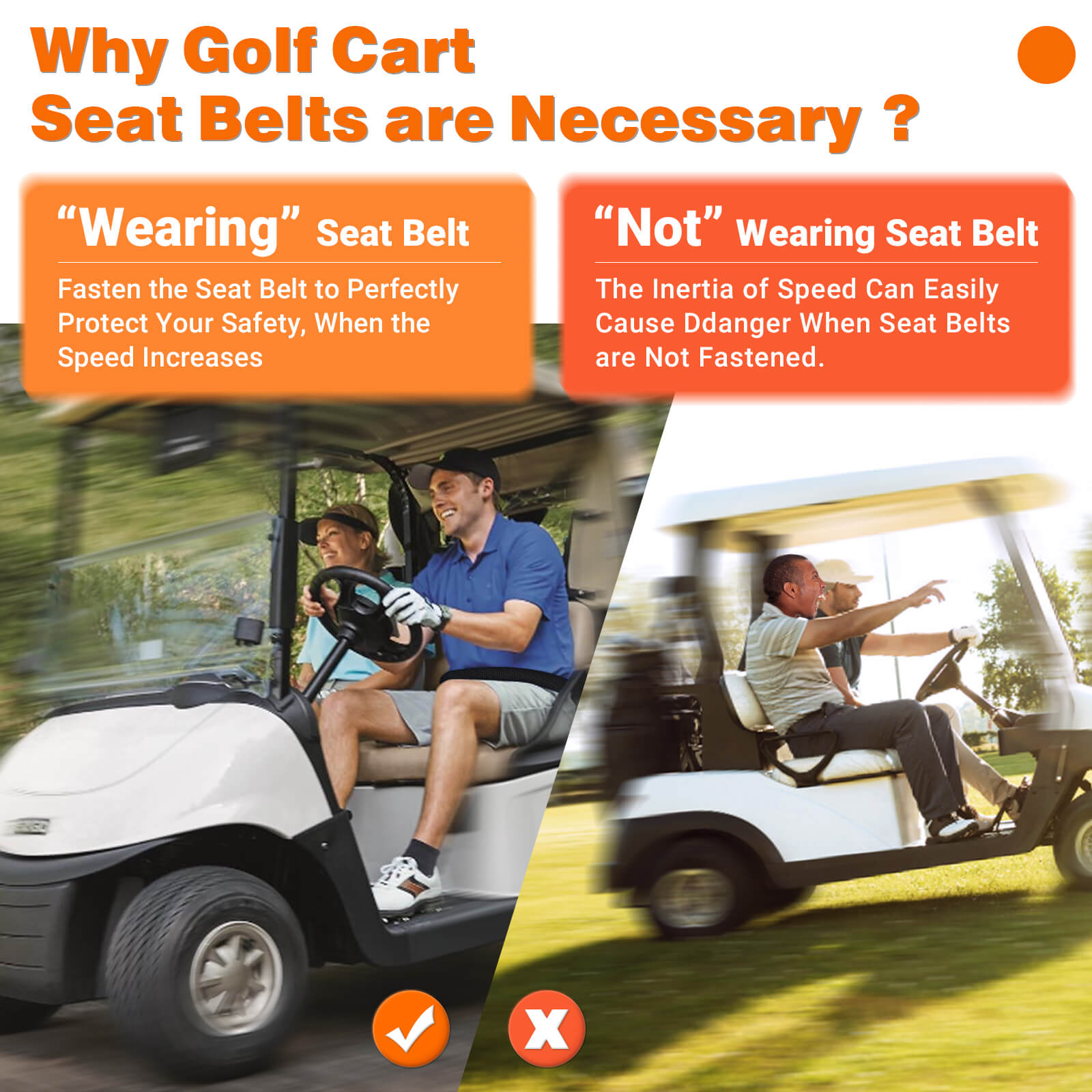 Universal golf cart seat belt