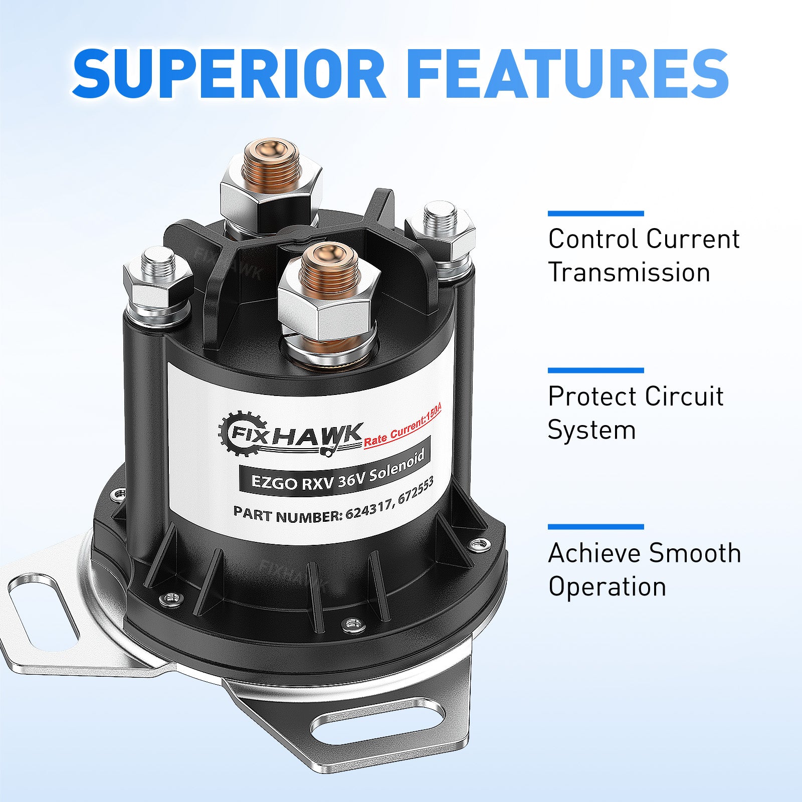 Drive-up EZGO RXV Solenoid 36V Golf Cart Solenoid for 2012-2019 Models