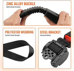 42-Inch Golf Cart Retractable Seat Belt Kit with Brackets for 2+2 Golf Carts
