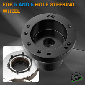 Black Golf Carts Steering Wheel Adapter for Club Car DS Steering Wheel with 5-6 hole | Drive-up