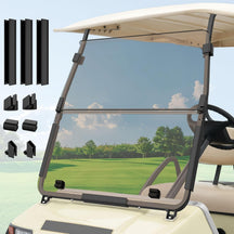 Foldable Golf Cart Windshield with Clip Kit for Club Car DS 2000.5-Up | DRIVE UP