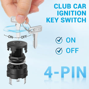 4-Pin Golf Cart Ignition Switch with Keys for Club Car Precedent Gas 2004-Up