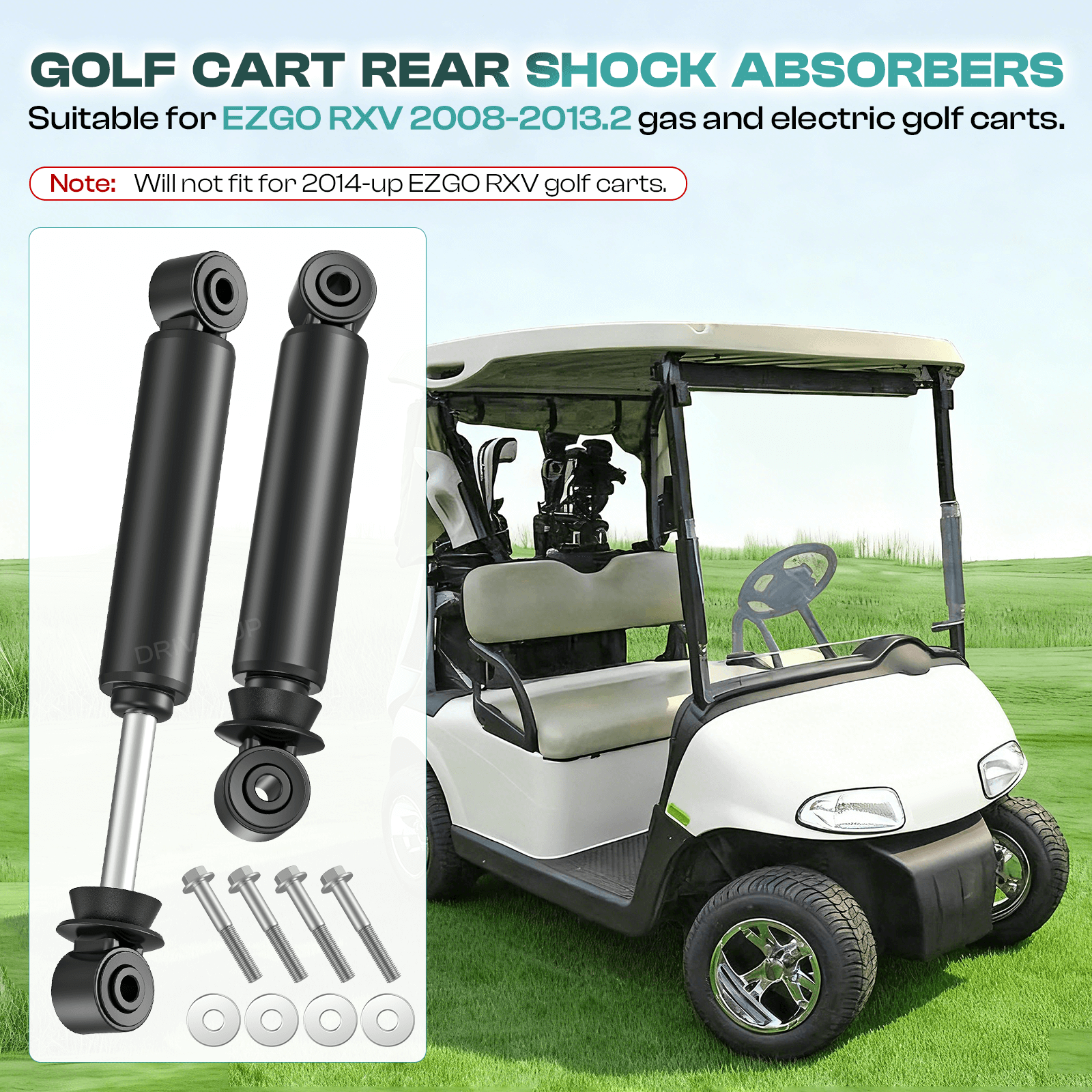 Golf Cart Rear Shock Upgrade for EZGO RXV 2008-2013 Gas & Electric Models | Drive-up