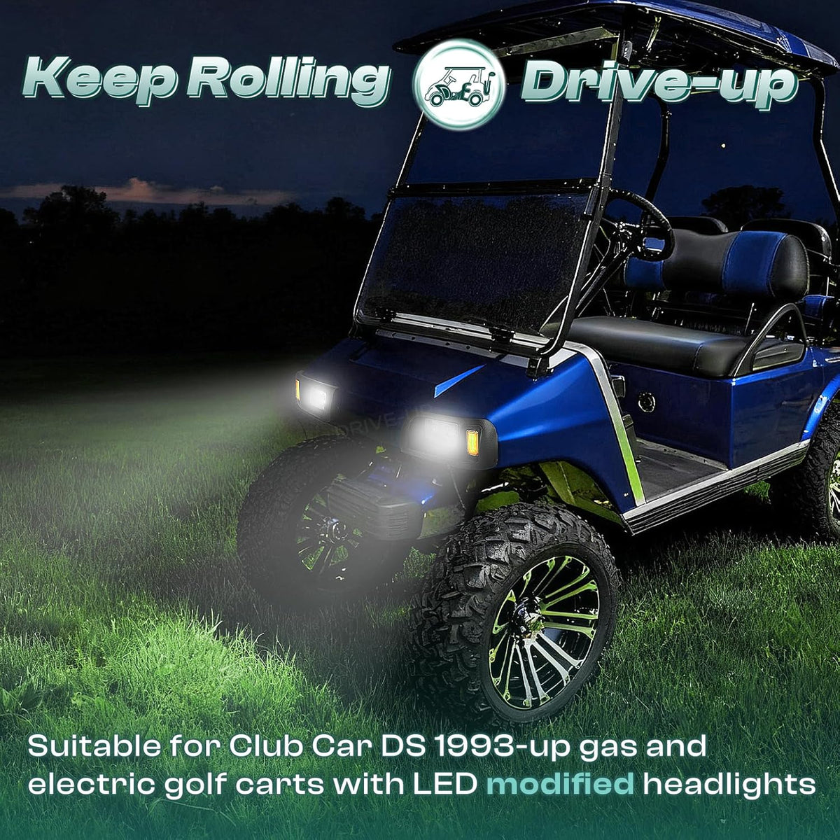 Golf Cart LED Headlights for Club Car DS 1993-Up Models 12 Volt Modified Headlight | DRIVE UP
