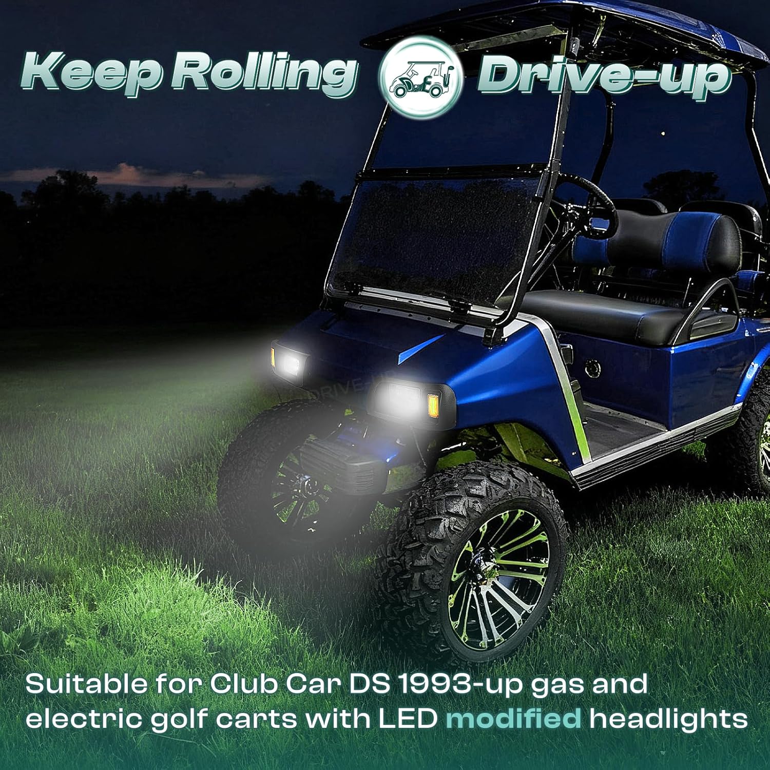 Golf Cart LED Headlights for Club Car DS 1993-Up Models 12 Volt Modified Headlight | DRIVE UP