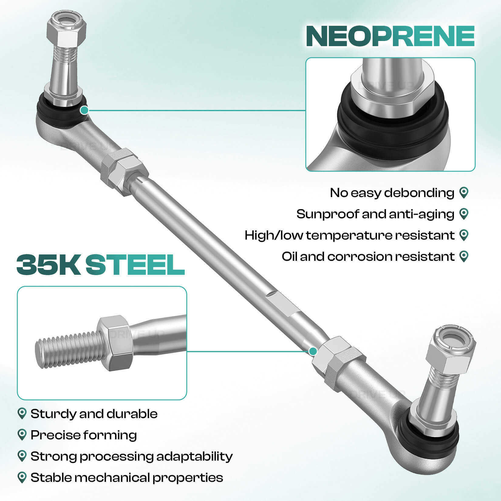 2 Pack Golf Cart Tie Rod Assembly for EZGO TXT