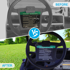 Golf Cart Steering Wheel Sticker/Dashboard Sticker Kit, for Club Car Precedent & DS Elec Models, OEM #102518001, 103783001, 102519301 |Drive-up