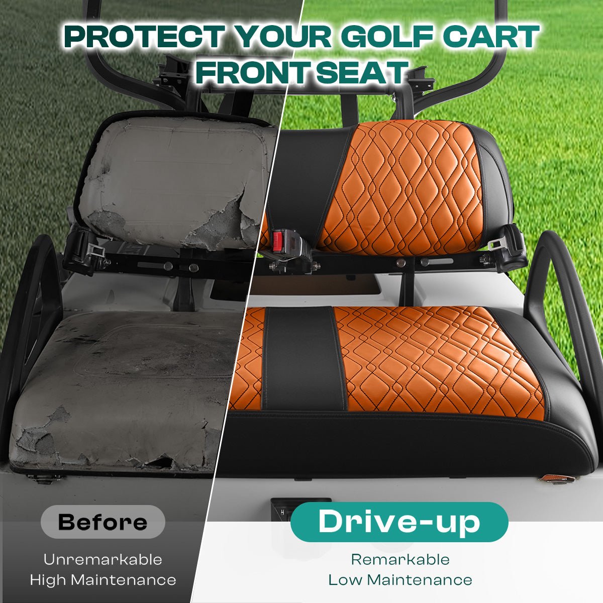 Golf Cart Seat Cover Club Car DS 2000.5 - Up in 4 Style Options - Drive - up