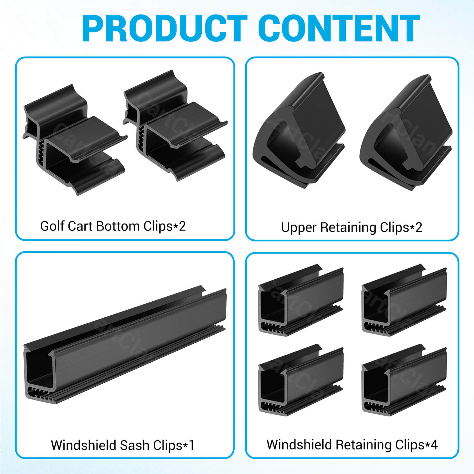 Club Car DS Golf Cart Windshield Clips Kits