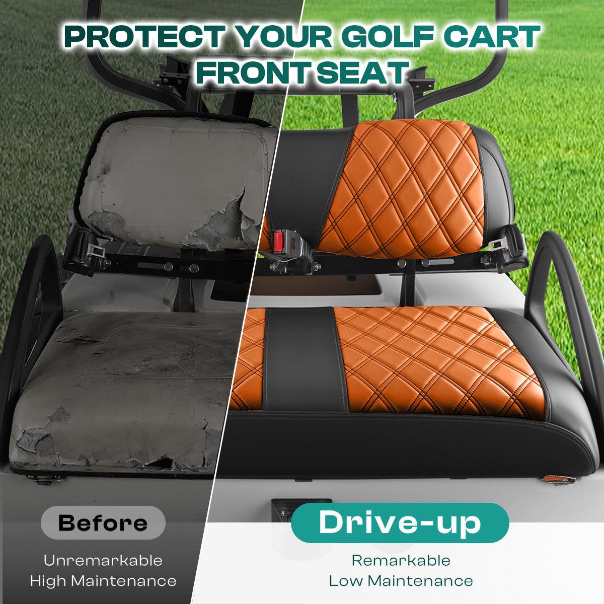 Golf Cart Seat Cover Club Car DS 2000.5 - Up in 4 Style Options - Drive - up
