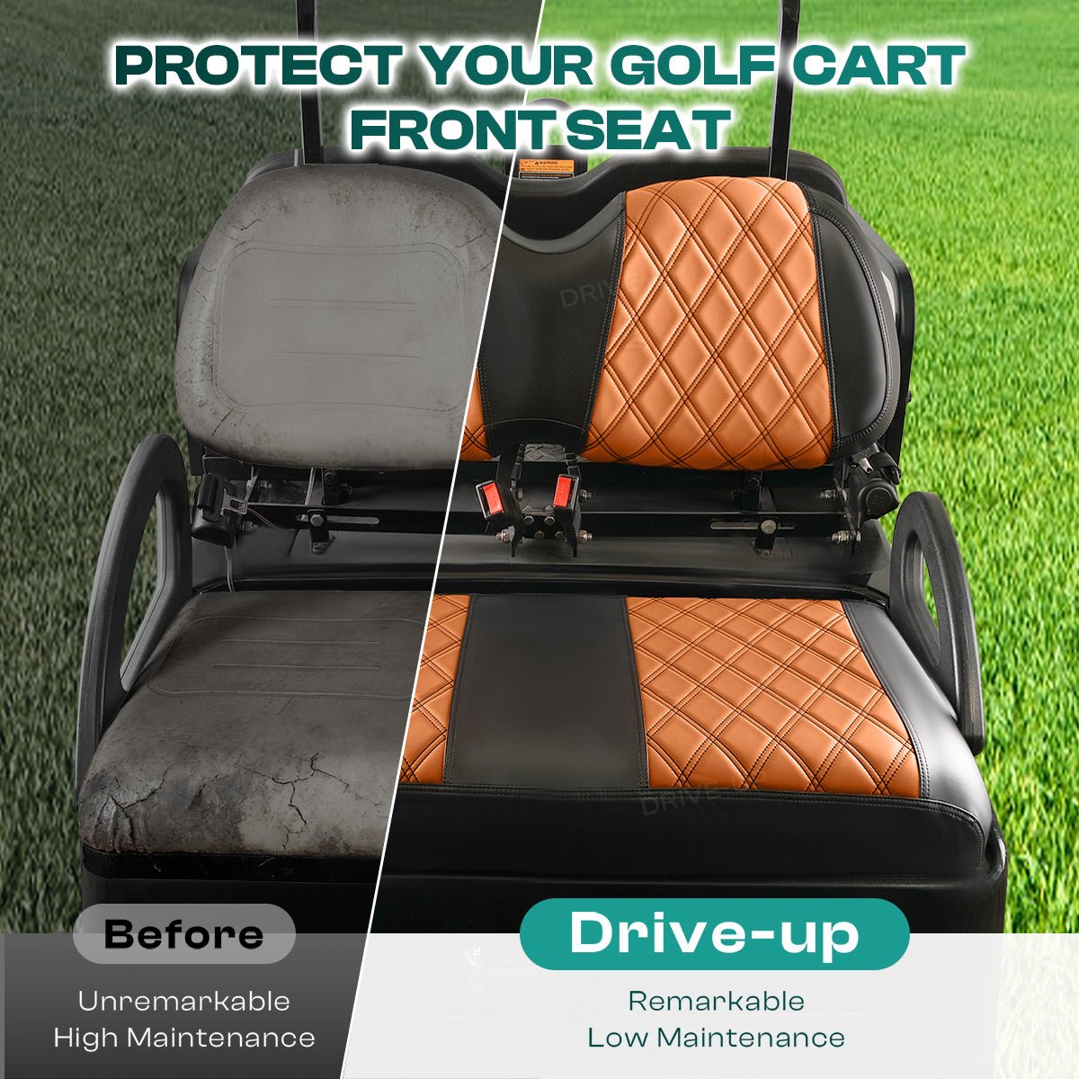 Club Car Golf Cart Seat Covers Precedent PVC Cover - 4 Options - Drive - up