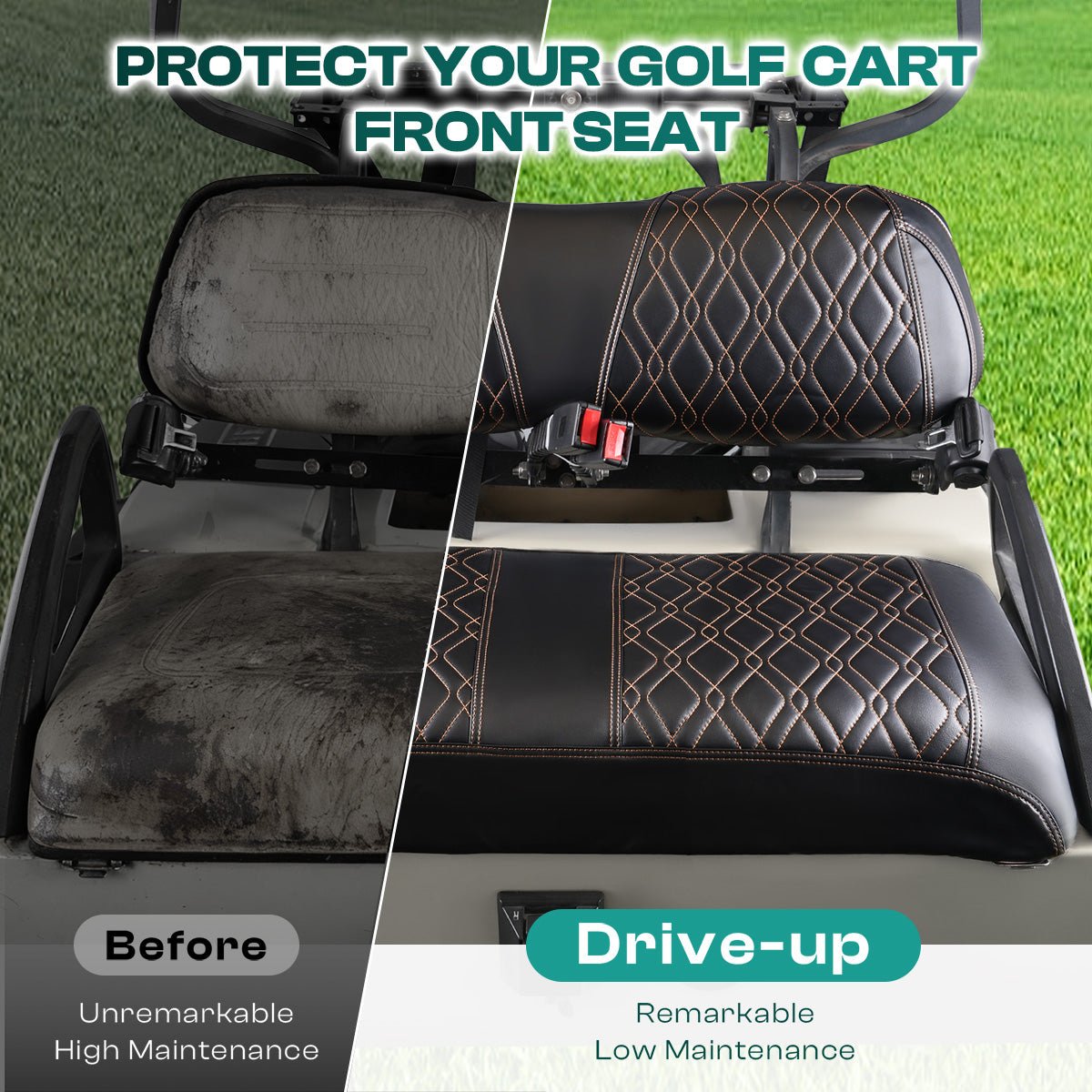 Golf Cart Seat Cover Club Car DS 2000.5 - Up in 4 Style Options - Drive - up