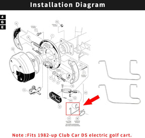 Club Car DS Electric Brake Cable Hangers Kit