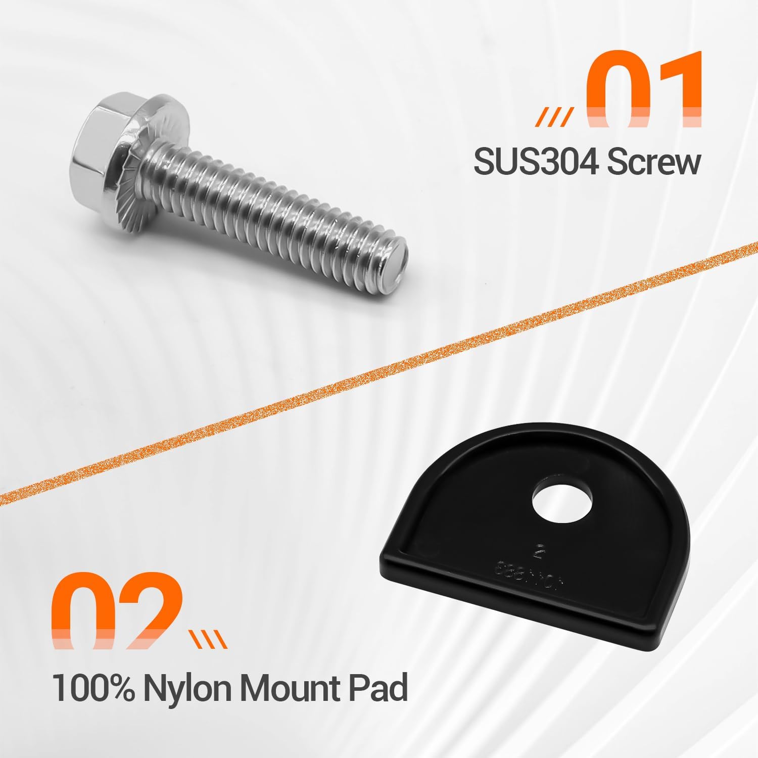Club Car DS Roof Front Top Strut Mount Pad and Screw Kit