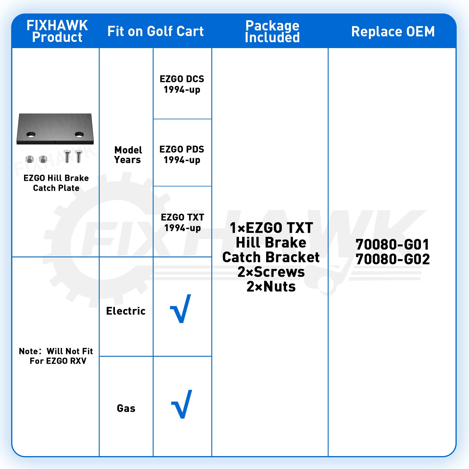 ezgo hill brake catch bracket