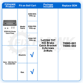 ezgo hill brake catch bracket