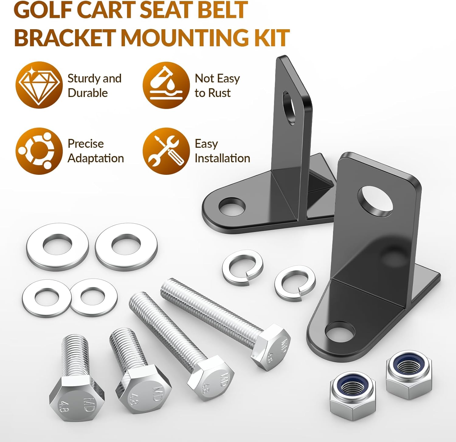 Golf Cart Seat Belt Bracket Mounting Kit for Club Car 2+2 Precedent Tempo Onward