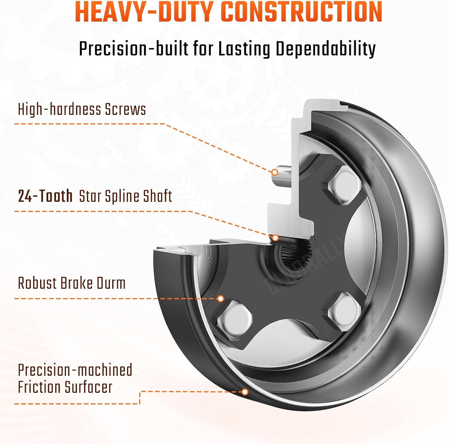 Heavy Duty Split Brake Drums Set for EZGO TXT Electric 1982-Up Golf Carts