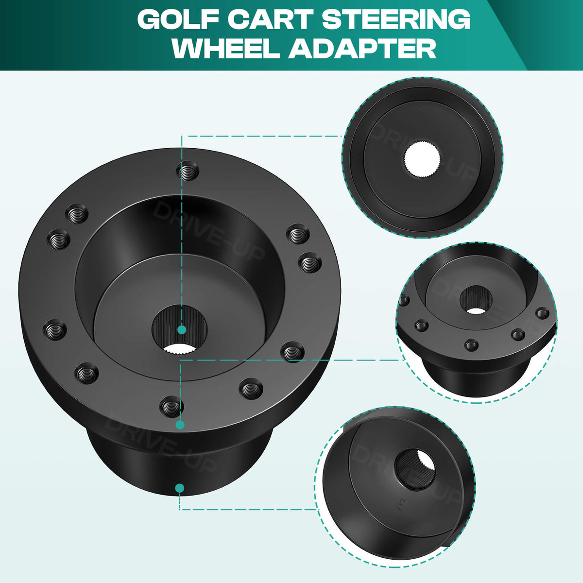 Black EZGO Golf Cart Steering Wheel Adapter for TXT & RXV Models | Drive-up