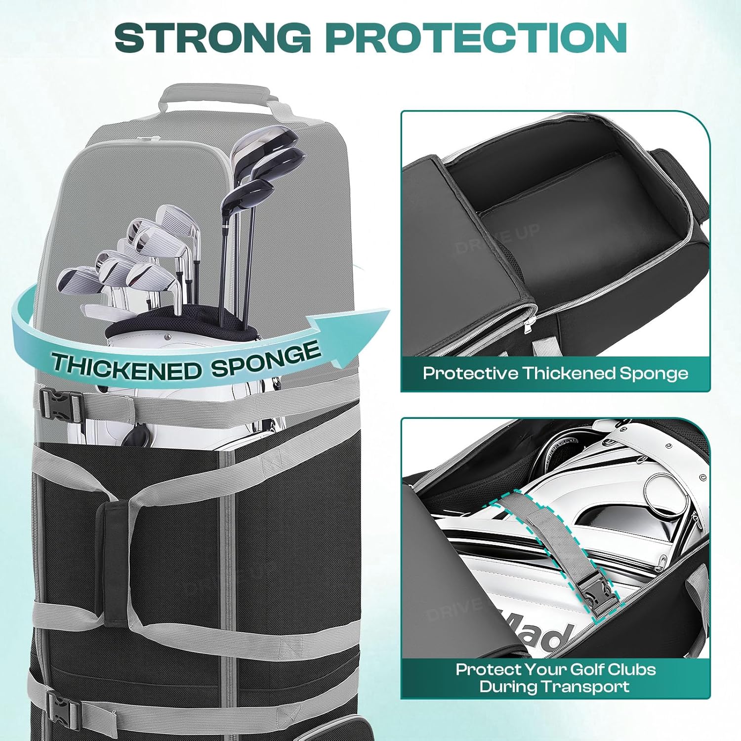 Heavy Duty Golf Travel Bag for Airlines – Padded Club Protection