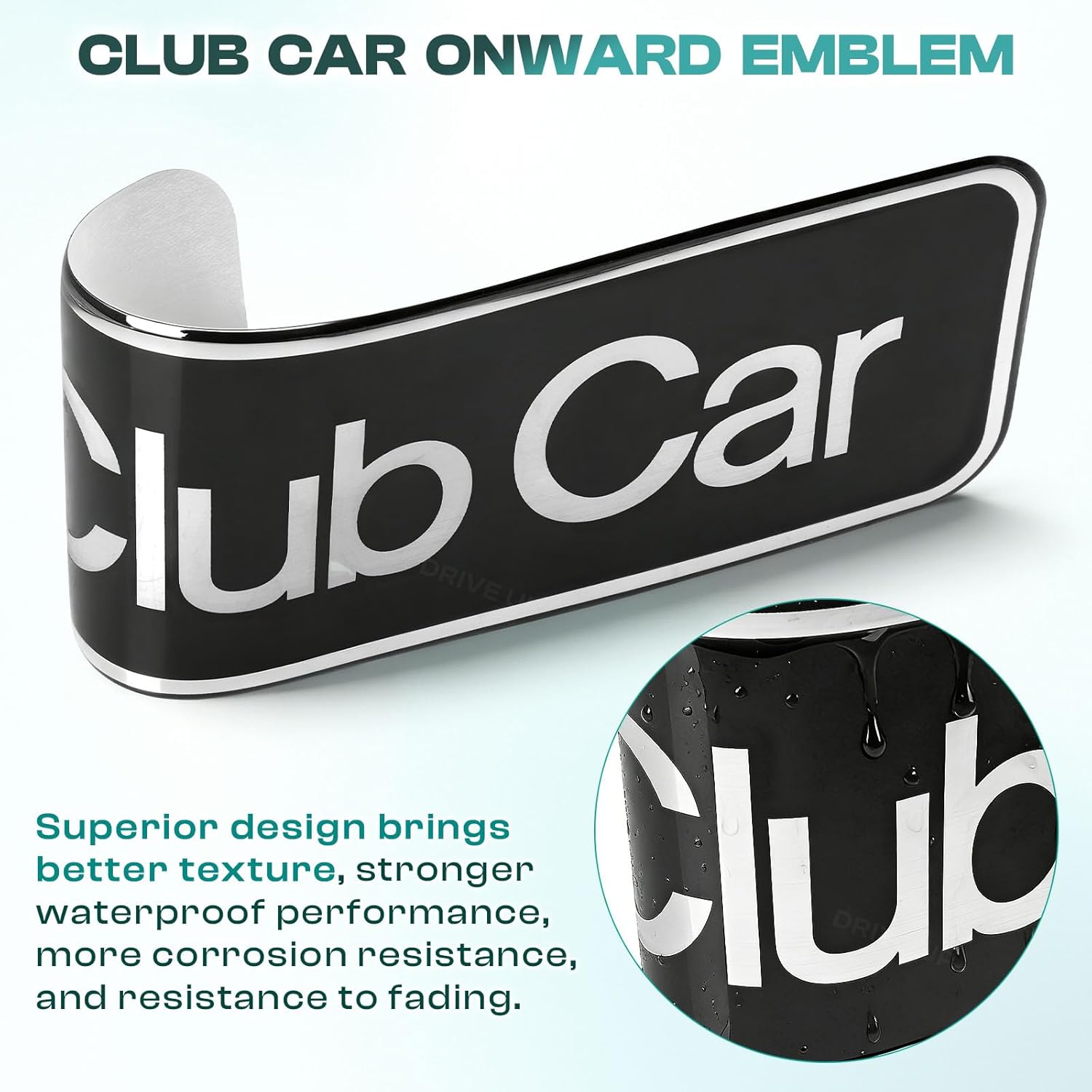 Name Plate Emblem for Club Car Onward Golf Cart Silver
