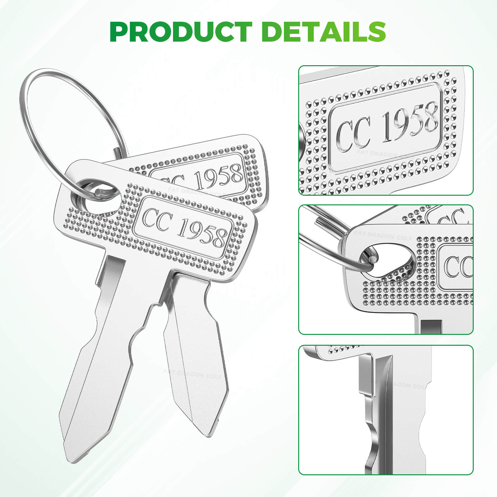Golf Cart Ignition Keys Fits Club Car DS Precedent Tempo - 10 Packs