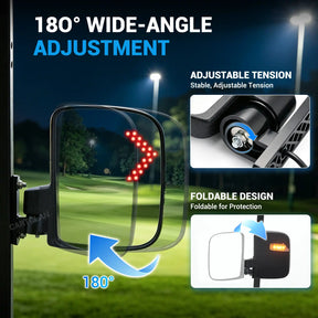 Universal Golf Cart Side Rear View Mirror with Turn Signal
