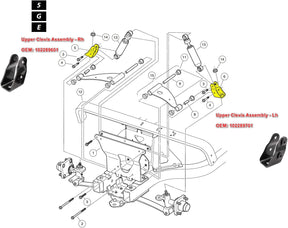 Driver & Passenger Side Upper Clevis for Club Car Precedent Tempo