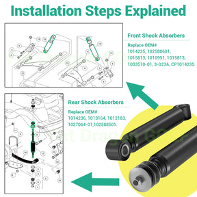 Golf Cart Front & Rear Shocks for Club Car