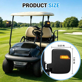 Universal Golf Cart Side Rear View Mirror with Turn Signal