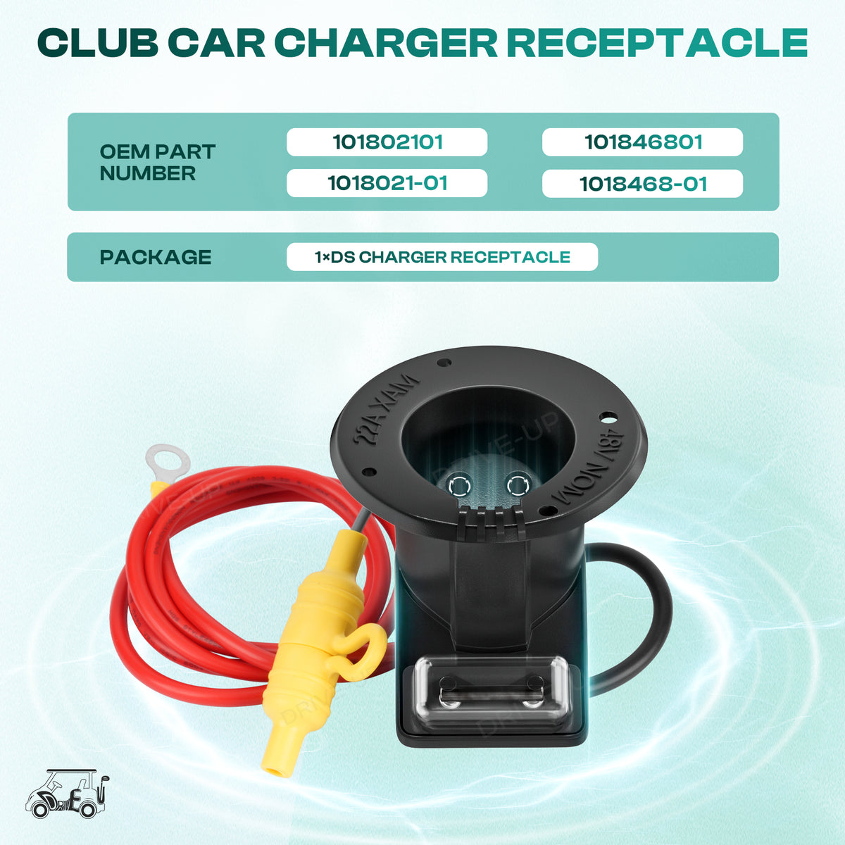 48V Golf Cart Charger Club Car DS Charger Receptacle Plug |Drive-up
