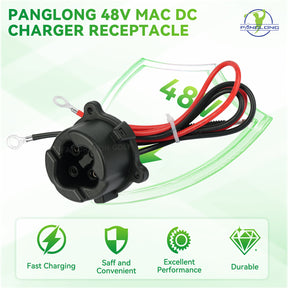 48V MAC DC Charger, Plug Powerwise Receptacle for Yamaha Electric 2011-2017 G29 |Drive-up